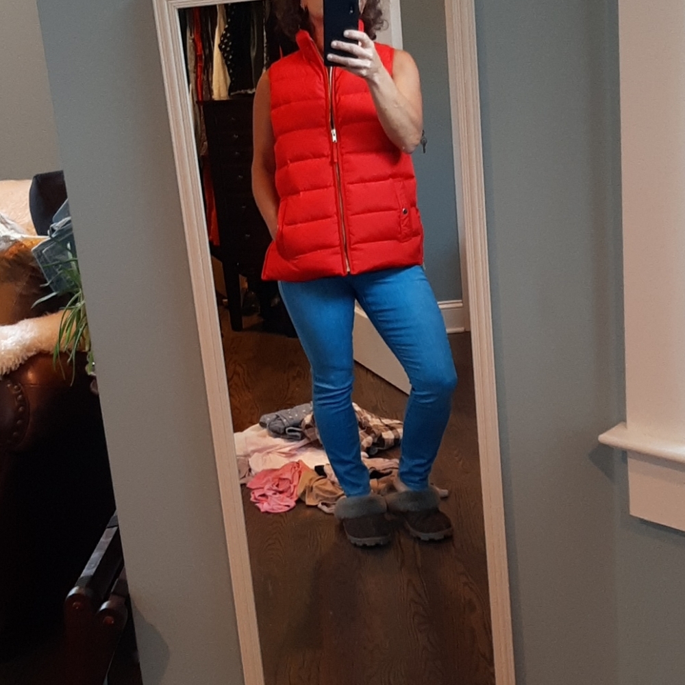 NWOT, Red JCrew Mountain Puffer Vest, SM